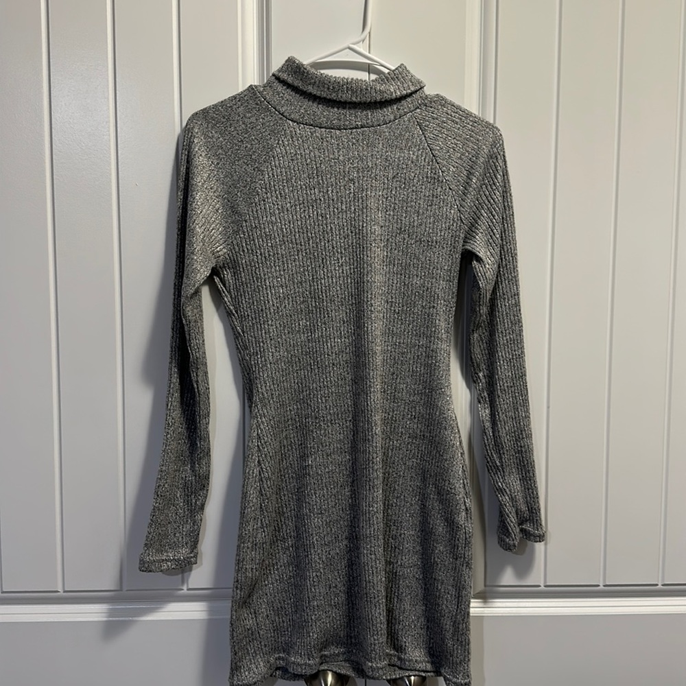Gray sweater dress